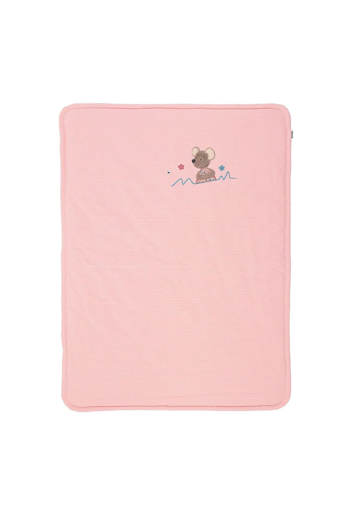 Schmusedecke wattiert Maus Mabel in Rosa,75x100cm