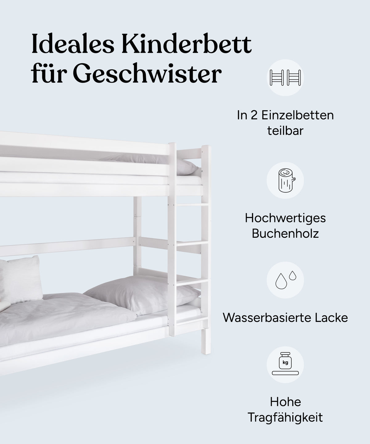 Etagenbett Buche Hoch Weiß