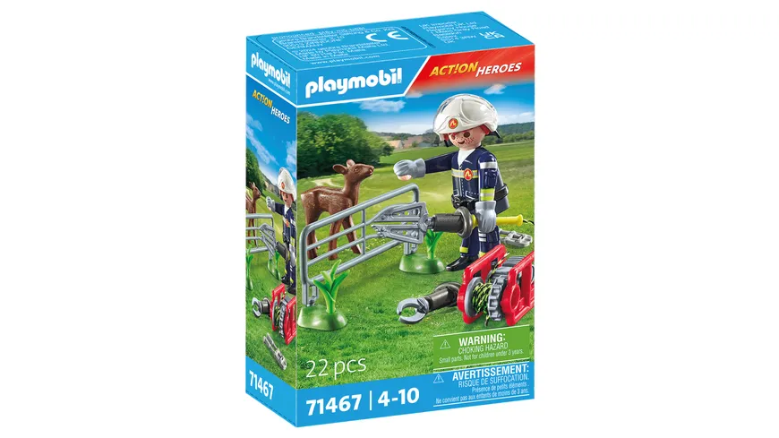 PLAYMOBIL 71467 ACTION HEROES Feuerwehr-Tierrettung