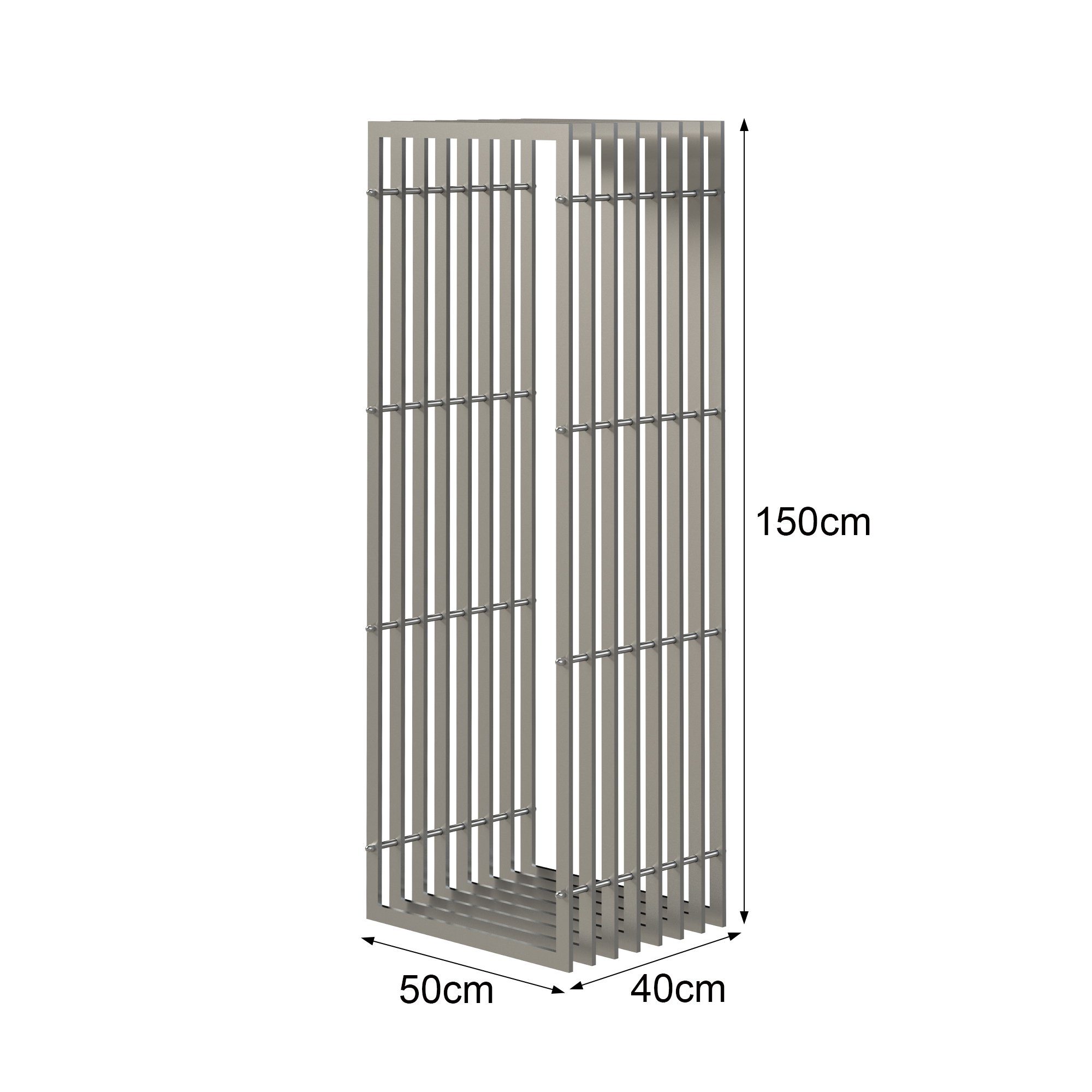 DanDiBo Kaminholzregal Kaminholzregal Innen Metall Edelstahl Kaminholzständer 150 cm