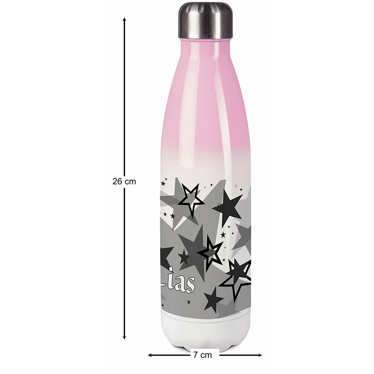 Edelstahl Kinder Thermoflasche / Trinkflasche bunt Sternenhimmel Farbe schwarz Spülmaschinenfest, Auslaufsicher, Bruchfest, Doppelwandig, Für Heißgetränke geeignet, Mit Deckel, Isoliert