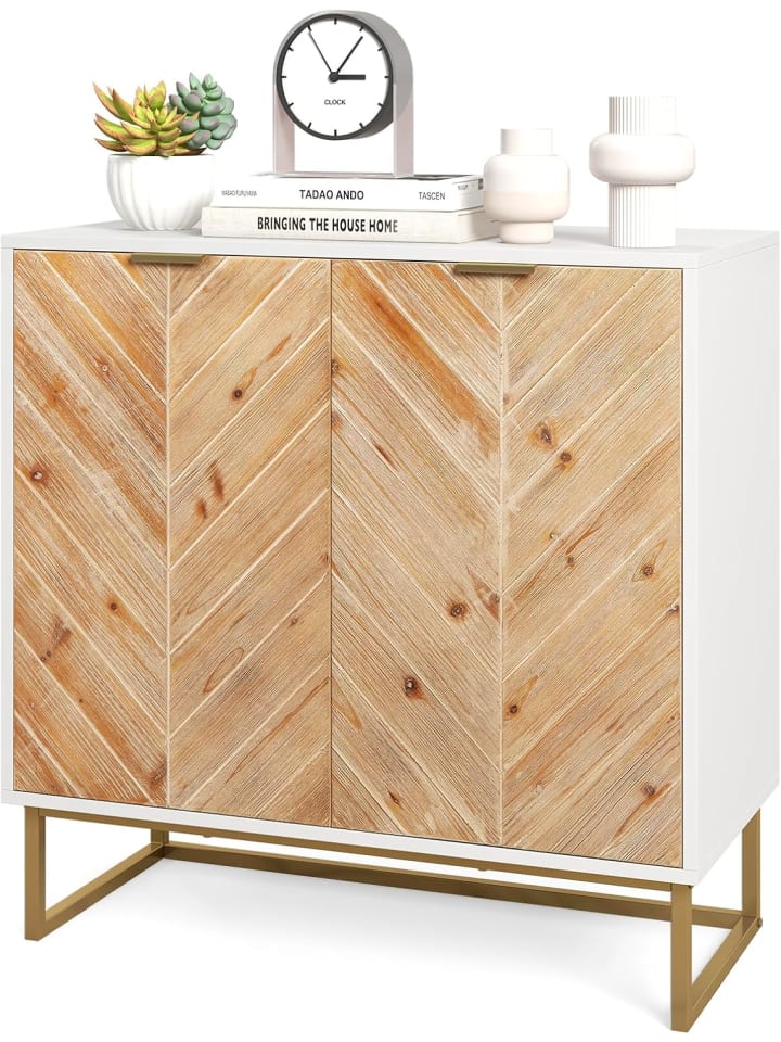 COSTWAY Sideboard mit 2 Türen 80 x 40 x 80 cm in Weiß günstig kaufen onesize