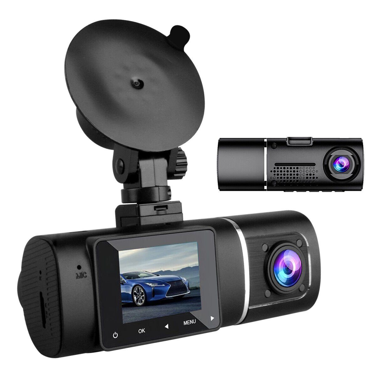 Yoyaxi 1080P HD Rückspiegel Auto DVR Dual Dash Cam Kamera Dashcam (Vorne Hinten Video Recorder)