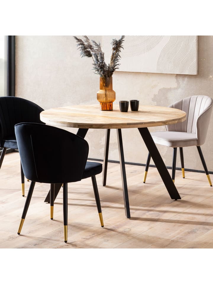 KADIMA DESIGN Esszimmertisch 120x120x76 cm Mango Massivholz Esstisch Modern, günstig kaufen onesize