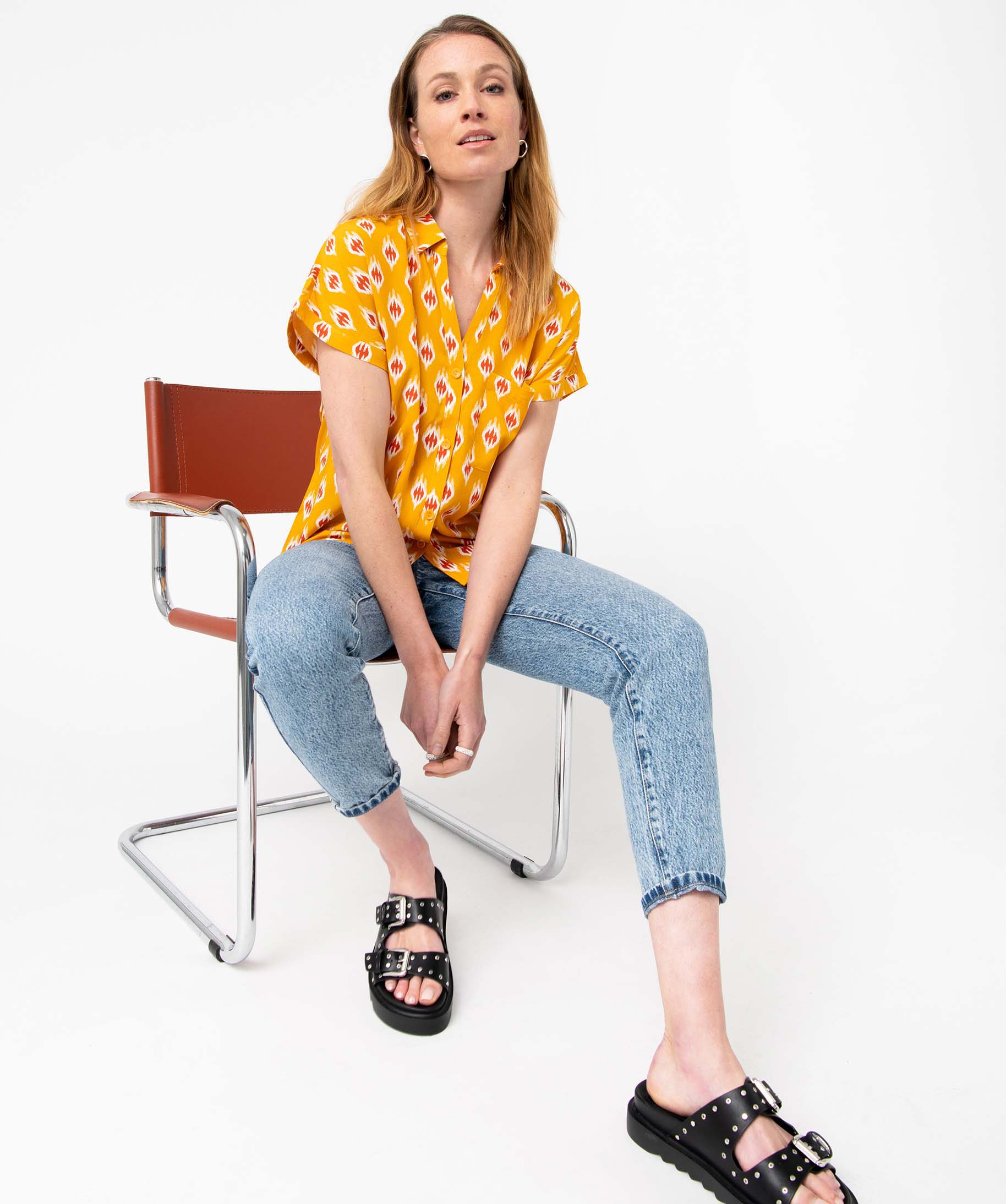 Chemise femme imprimée à manches courtes multicolore | GEMO