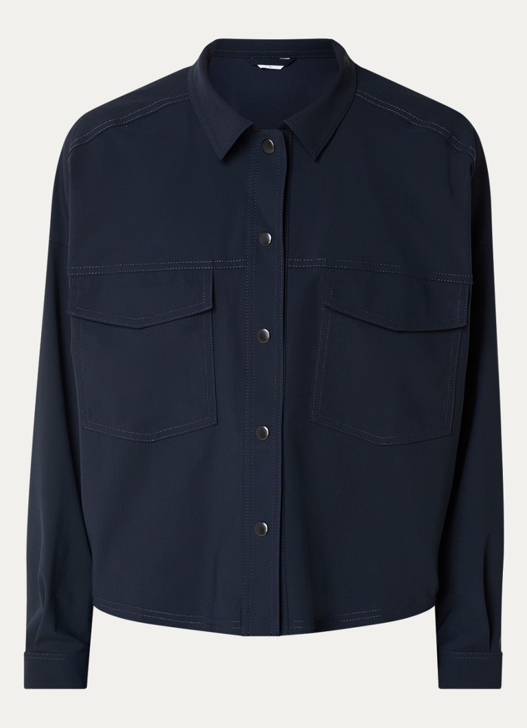 Penn & Ink Cropped blouse with chest pockets