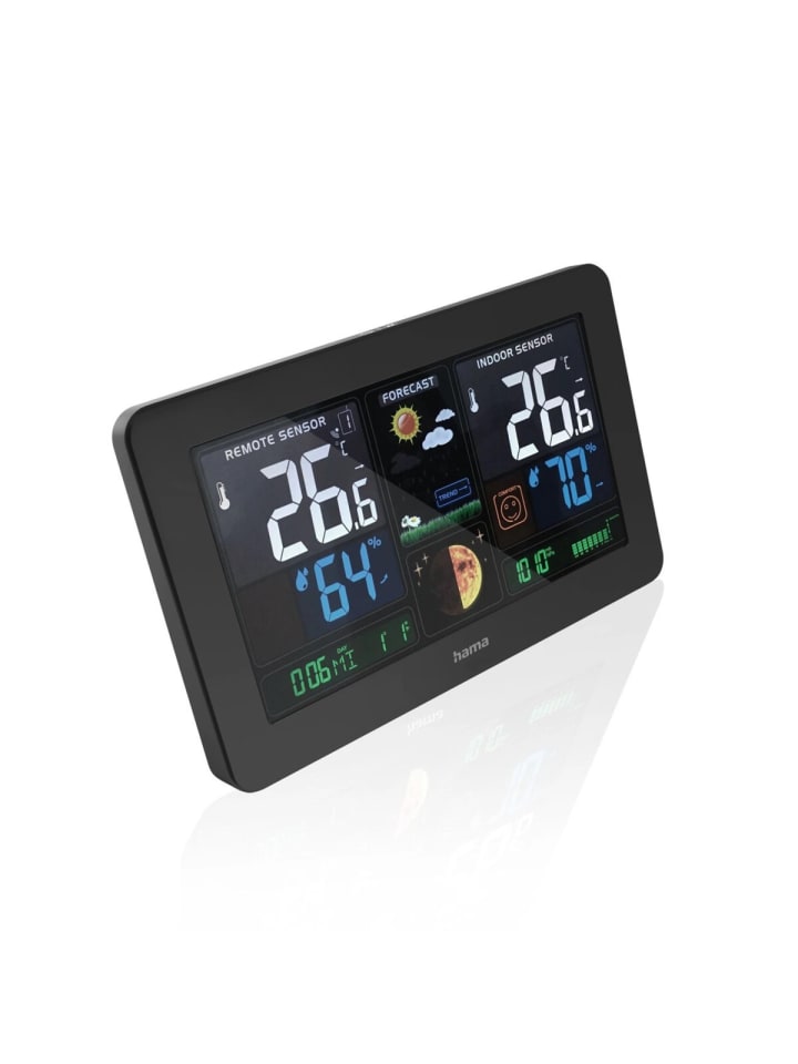 Hama Premium Wetterstation mit USB mit Powerbank-Funktion in Schwarz in Schwarz günstig kaufen onesize