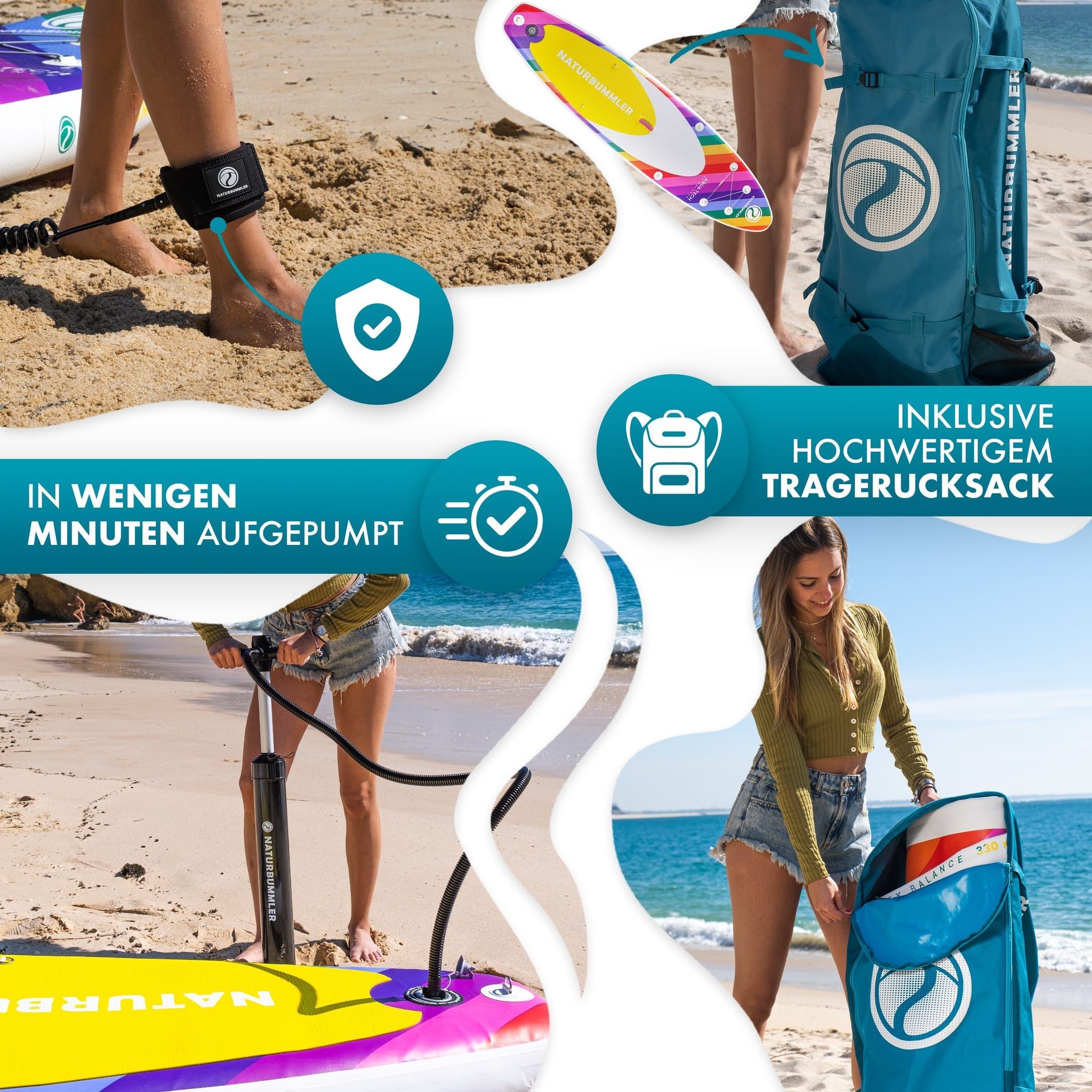 Naturbummler 330 cm Rainbow SUP Board