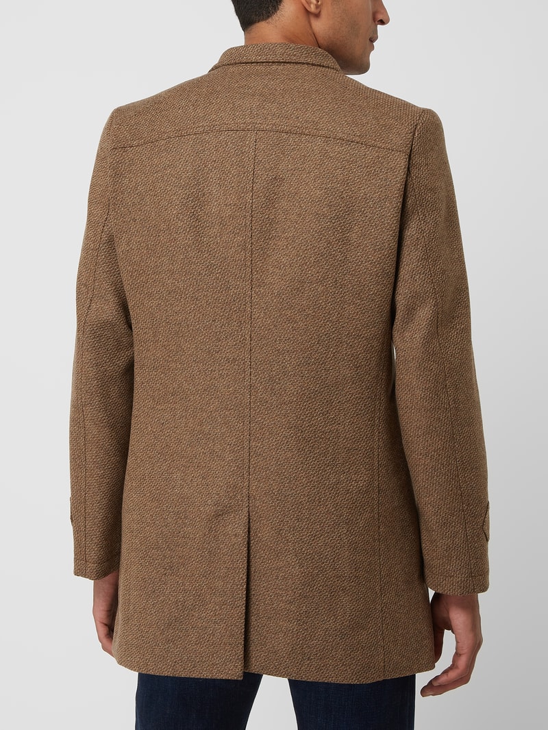 Kurzmantel aus Wollmischung Modell 'Richmond' in mittelbraun