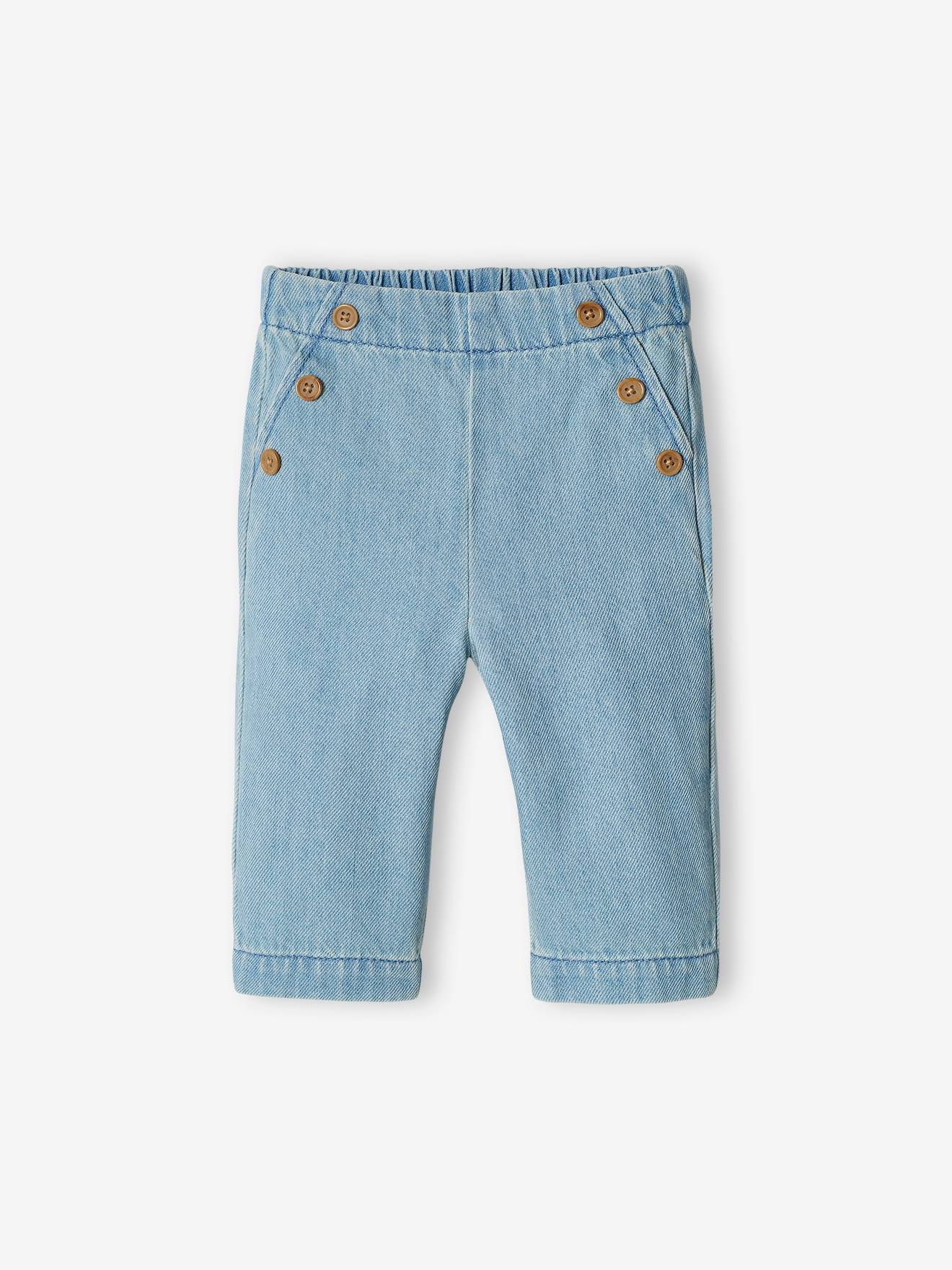 Pantalon large bébé à pont en denim double stone