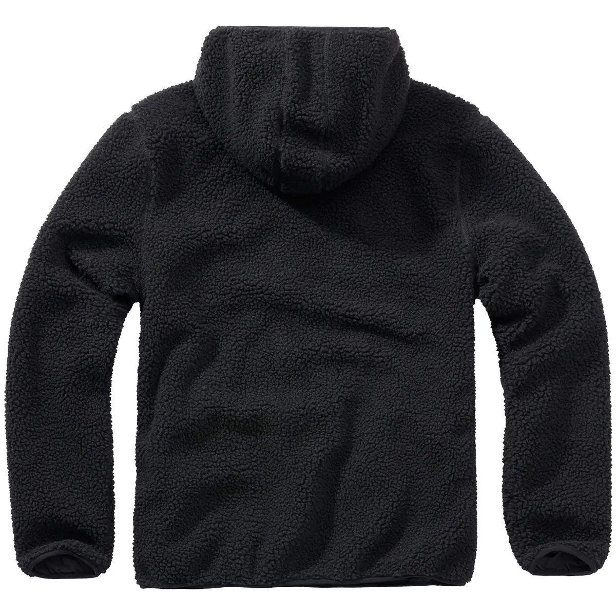 Teddyfleece Pullover mit Kapuze schwarz