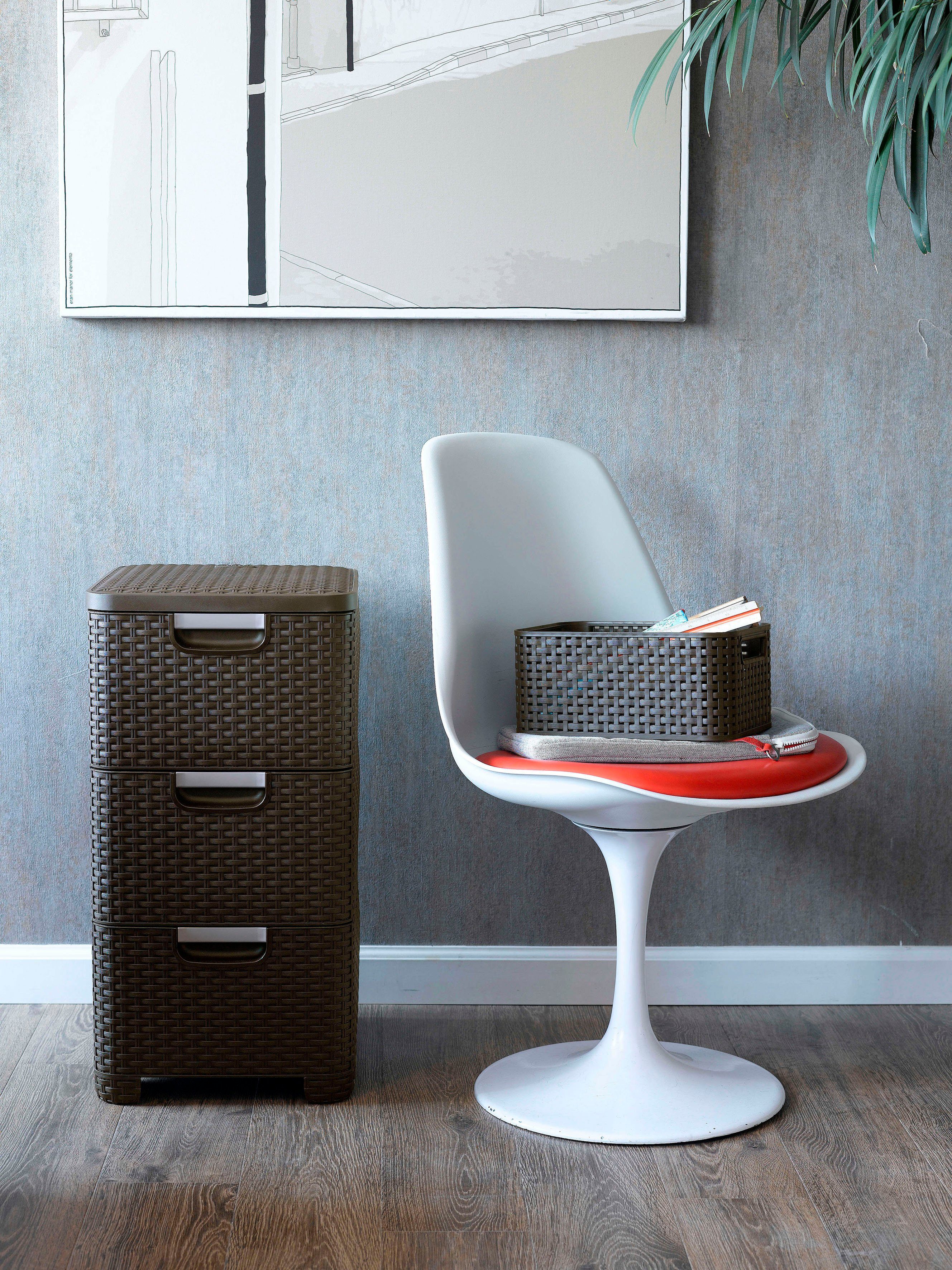 Curver Kommode Schubladenschrank STYLE, dunkelbraun
