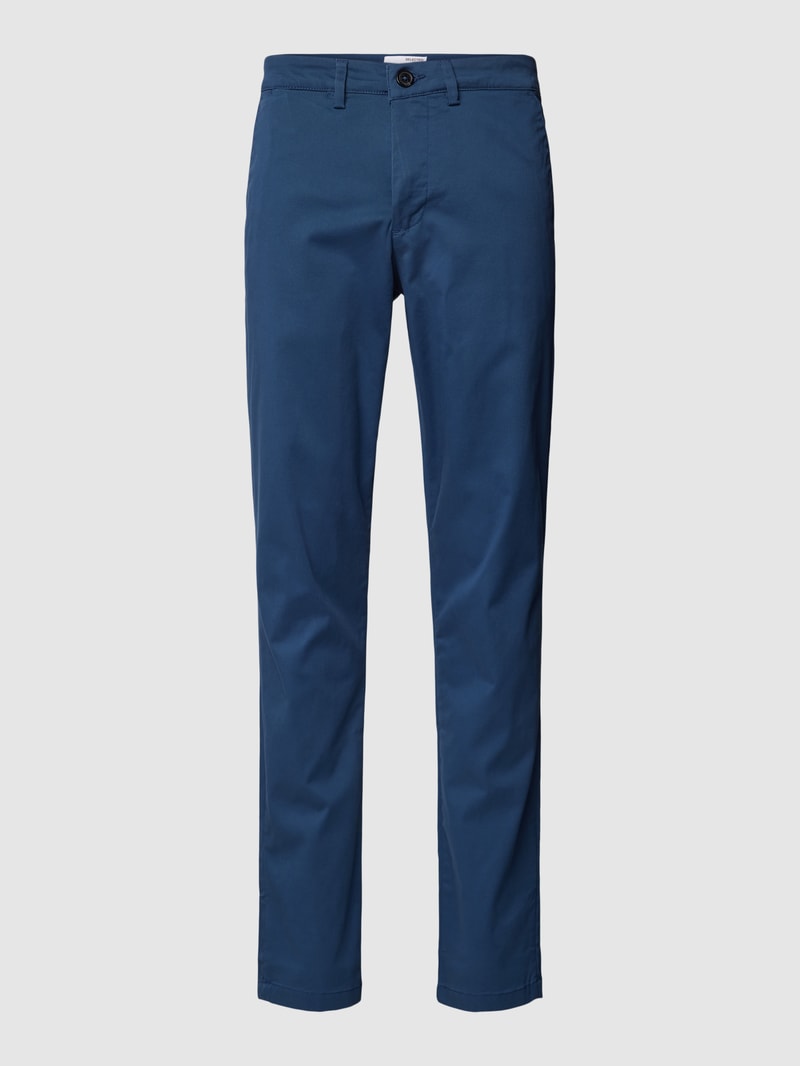 Slim Fit Stoffhose in unifarbenem Design Modell 'Miles' in blau