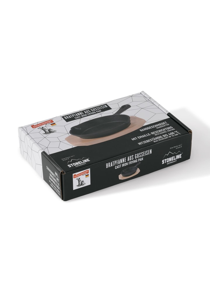 Stoneline Gusseisenpfanne | Emaille Bratpfanne in Schwarz | 15cm günstig kaufen 15 cm