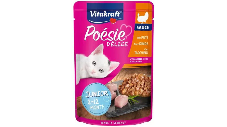 Vitakraft Katzennassfutter Poésie® Déli Sauce Junior + Putenbrust 85 g