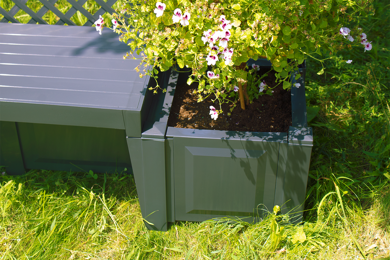 KHW KHW Gartenbank Kopenhagen mit zwei Pflanzkästen und Spalier anthrazit