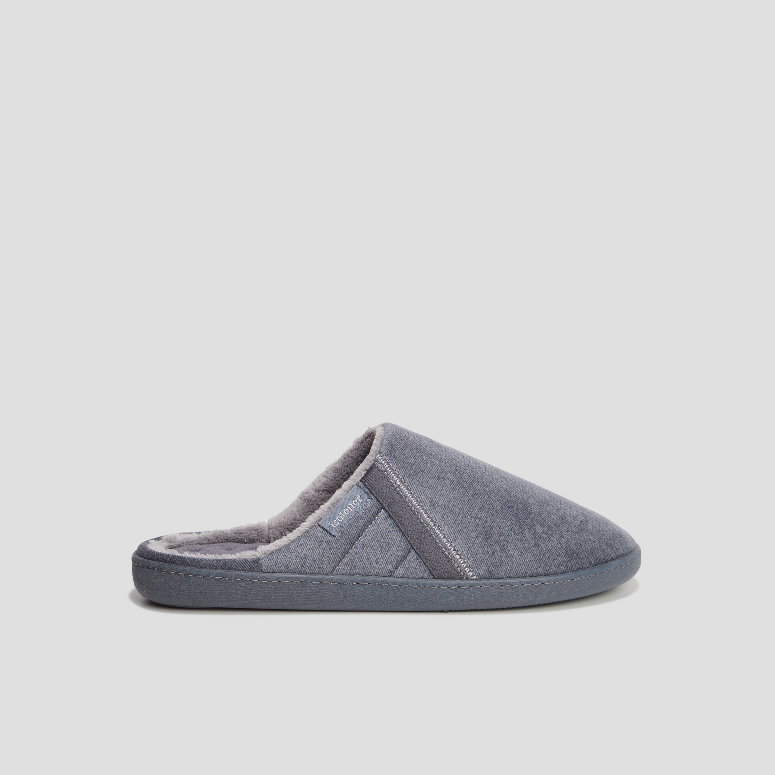 Chaussons mules Isotoner Ergonomie gris homme | La Halle