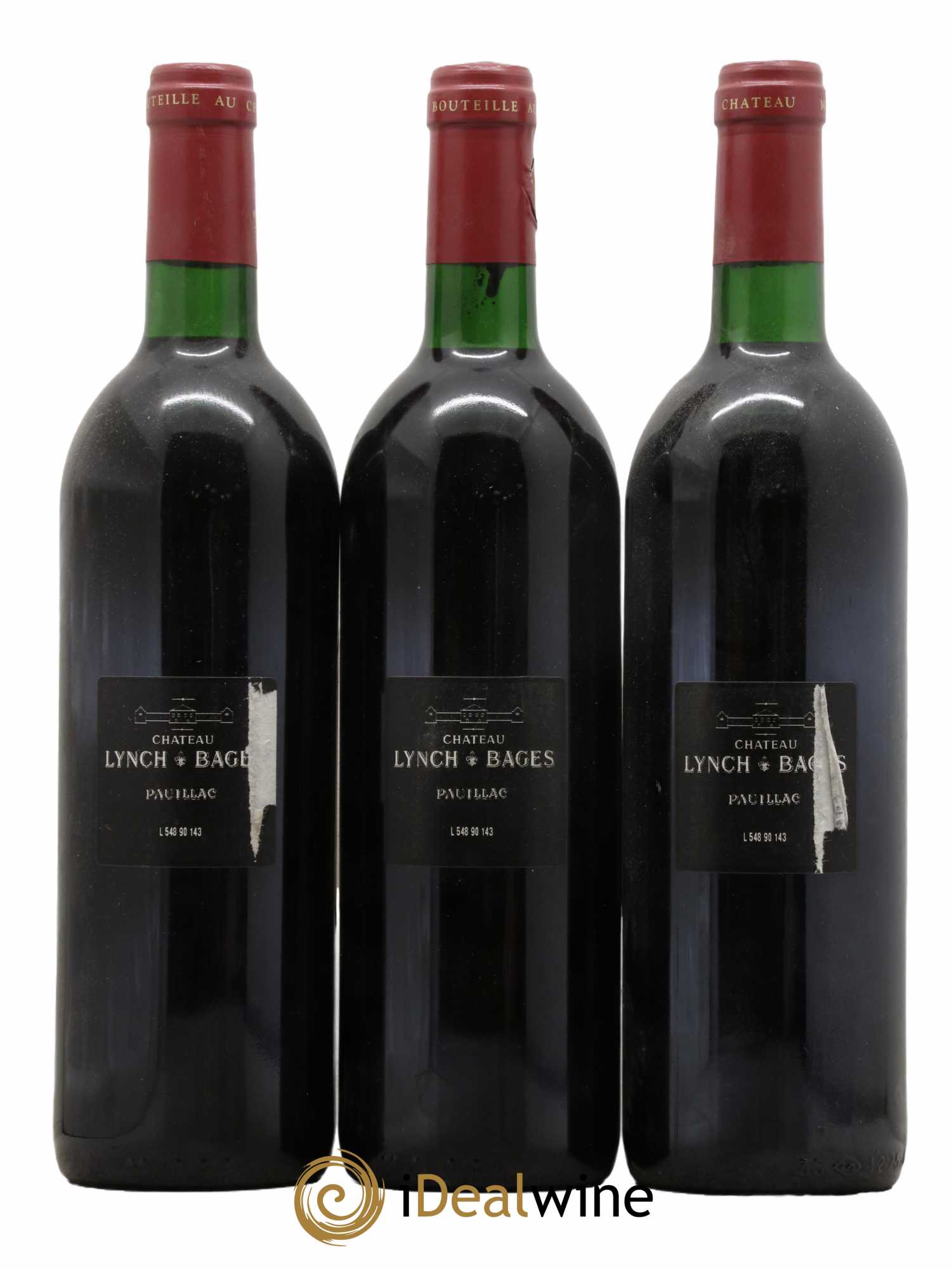 Château Lynch Bages 5ème Grand Cru Classé  1990 - Lot de 3 Bouteilles