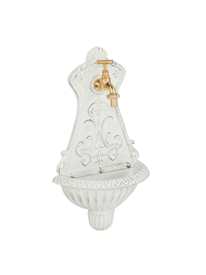 relaxdays Wandbrunnen in Weiß - (B)24,5 x (H)42 x (T)11,5 cm günstig kaufen onesize