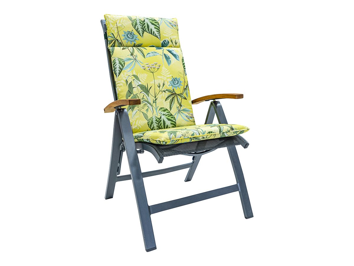 Madison Mauel Pastellgelb 120 x 50 Gartenstuhlkissen mit hoher Rückenlehne