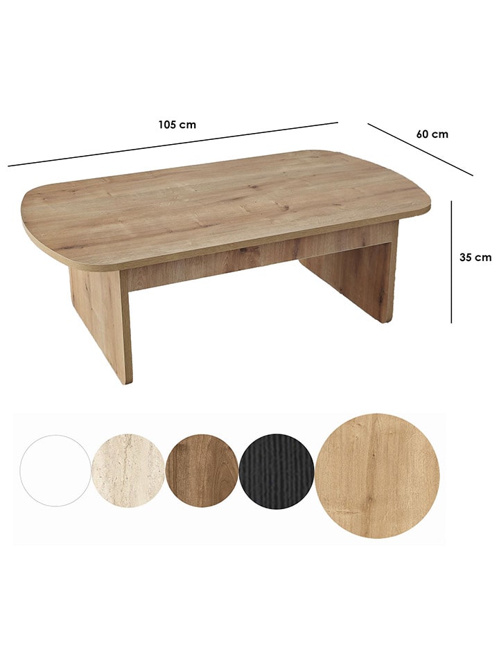 Evila Couchtisch ''Theseus'' in Hellbraun - (B)105 x (H)35 x (T)60 cm günstig kaufen onesize