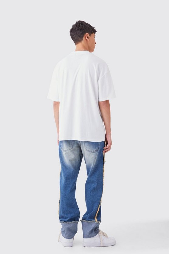 Lockere Jeans mit ausgefranstem Saum