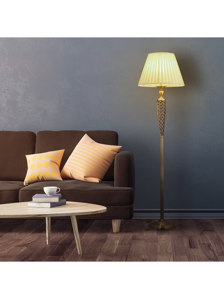 relaxdays Stehlampe Antik in Messing/ Weiß - (H)157 x Ø 42 cm günstig kaufen onesize