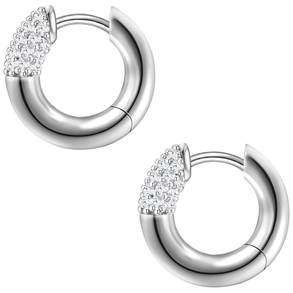 Glanzstücke München Créoles en argent Argent sterling Oxyde de zirconium (CZ) en Argent Boucles d'oreilles