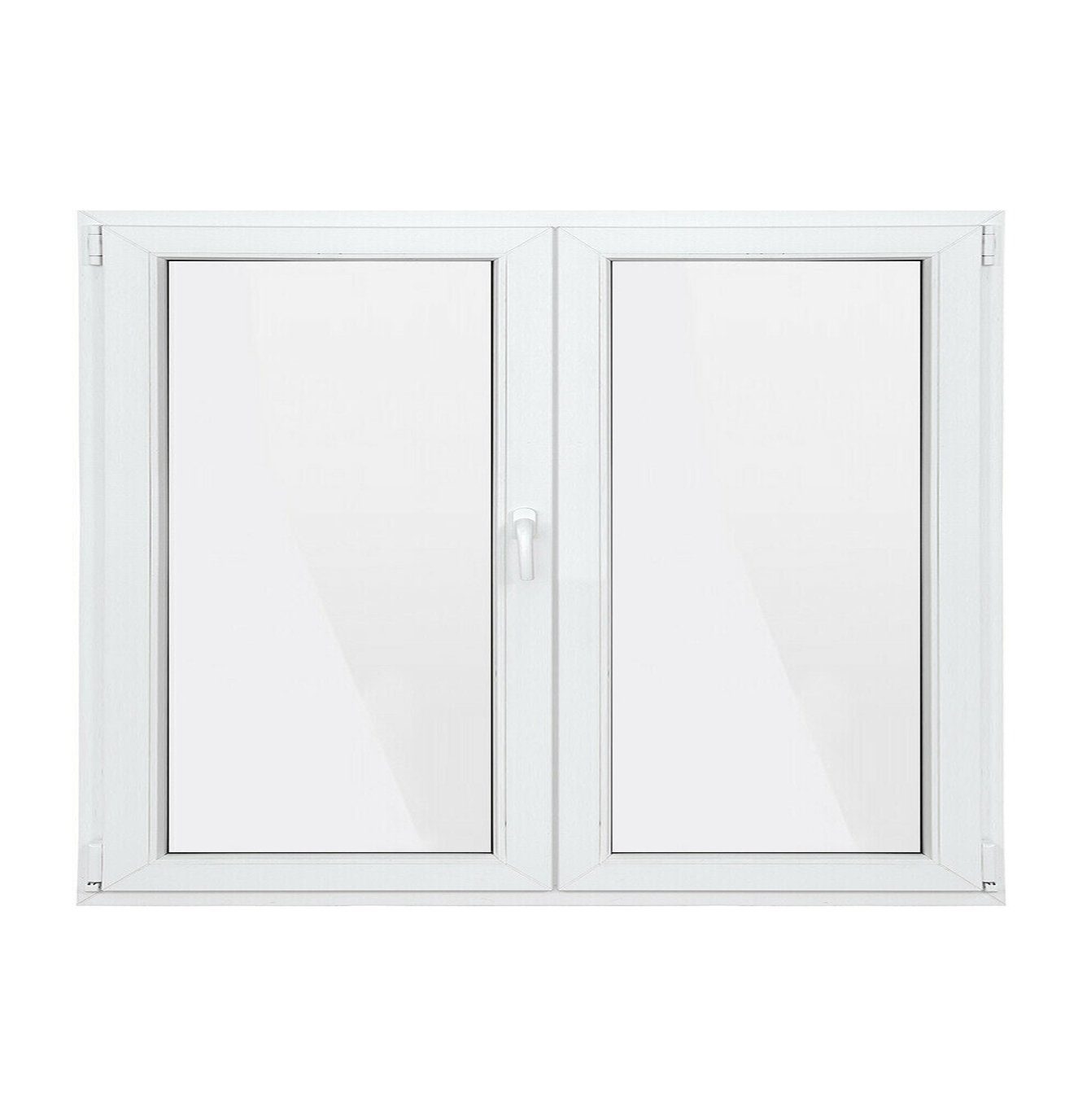 SN DECO GROUP Kunststofffenster Fenster 2 Flügel, 1000x1000, 2-fach Verglasung, weiß, 70 mm Profil, (Set), RC2 Sicherheitsbeschlag, Hochwertiges 5-Kammer-Profil