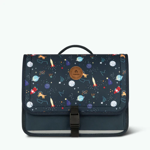 Discover Small Roswell navy blue schoolbag with flap