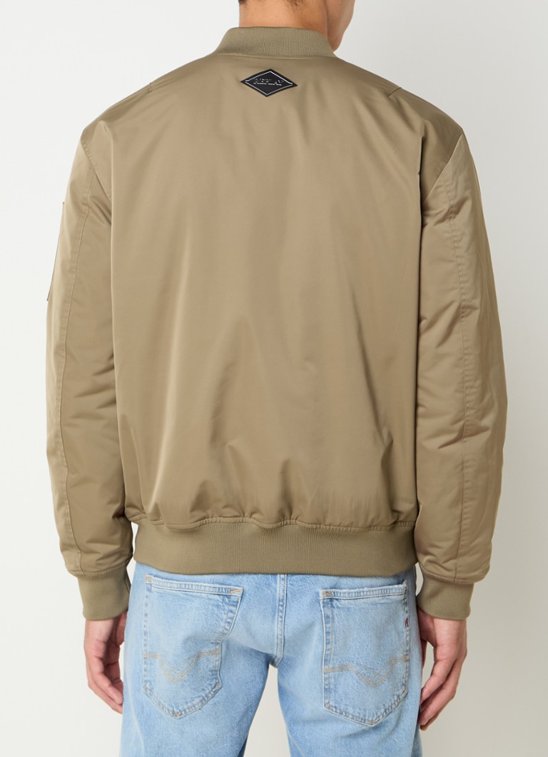 Replay satin bomber jacket with side pockets