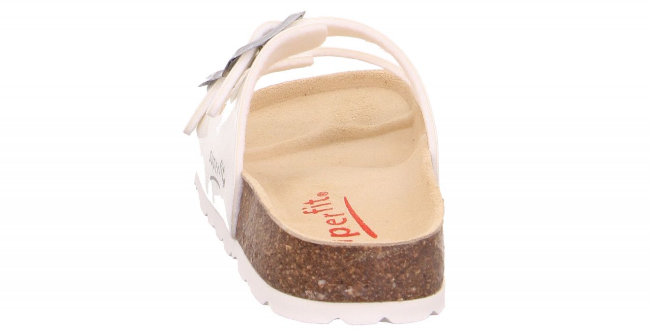 FUSSBETTPANTOFFEL - Weiss Pantoffel mit Schnalle