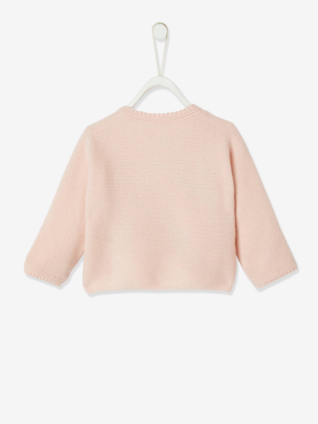Brassière bébé en coton et laine bleu pale