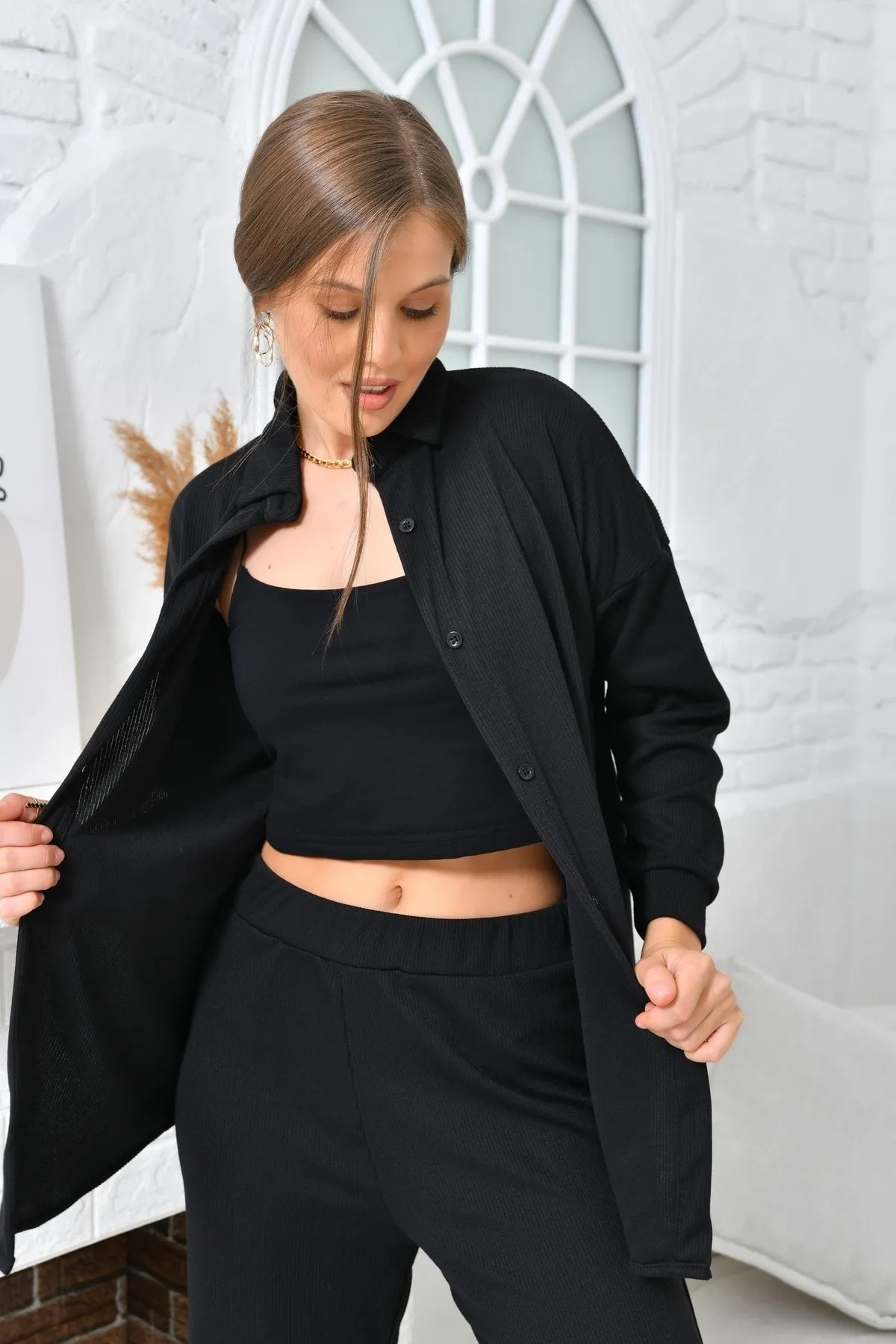 VOLT CLOTHİNG  Zweiteiler - Schwarz - Oversized
