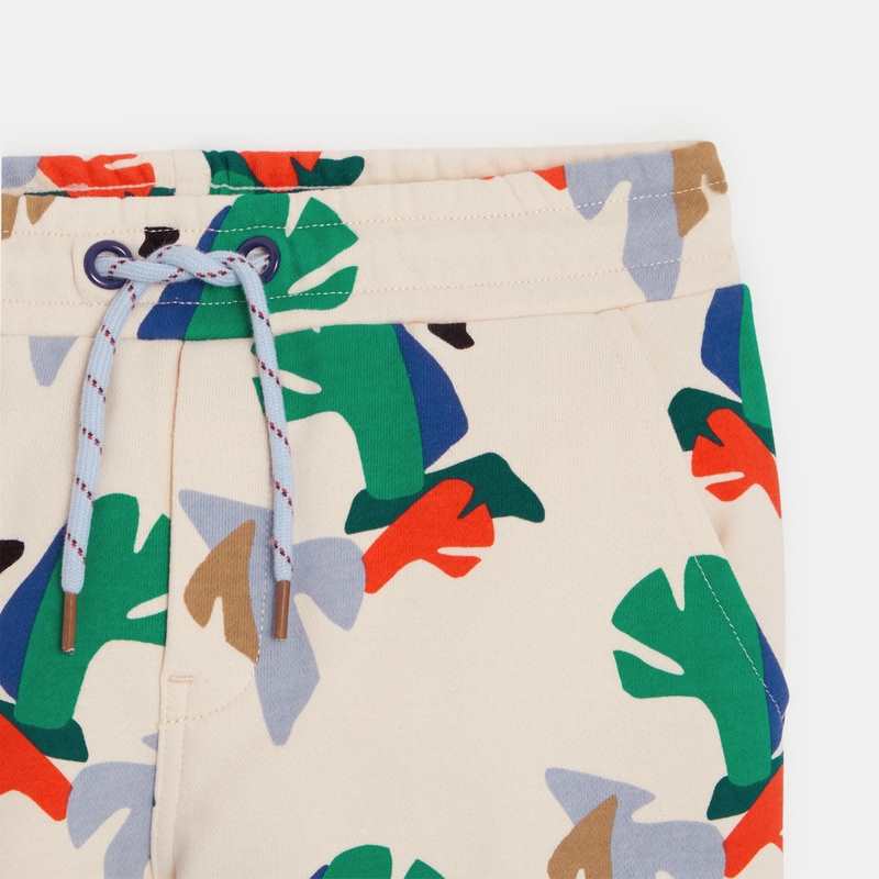 Bermuda garçon beige à motifs feuilles géométriques Catimini