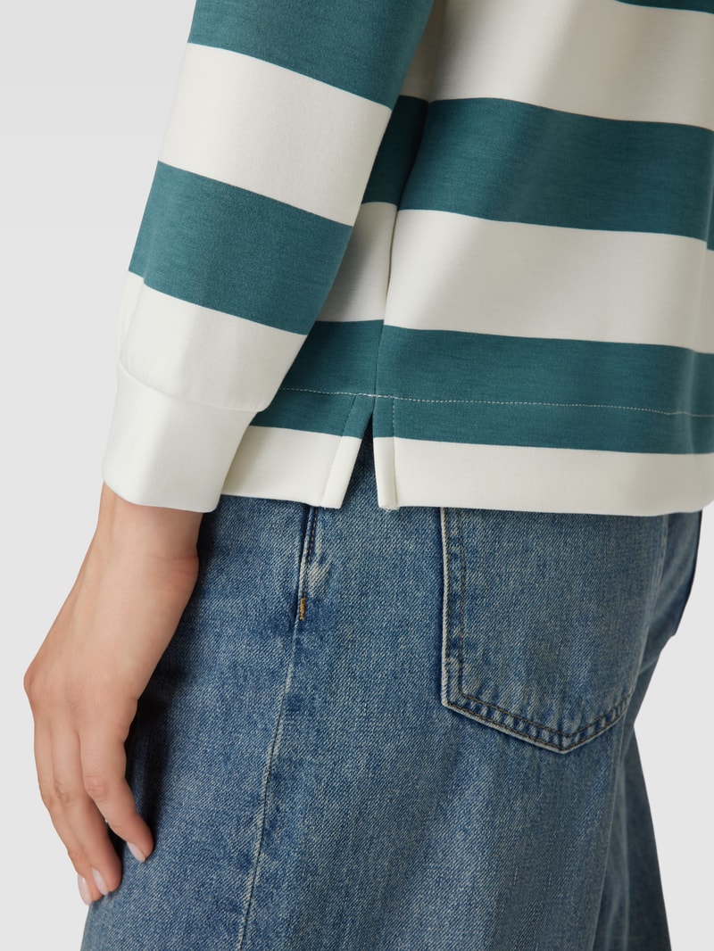 Pullover mit Streifenmuster in petrol