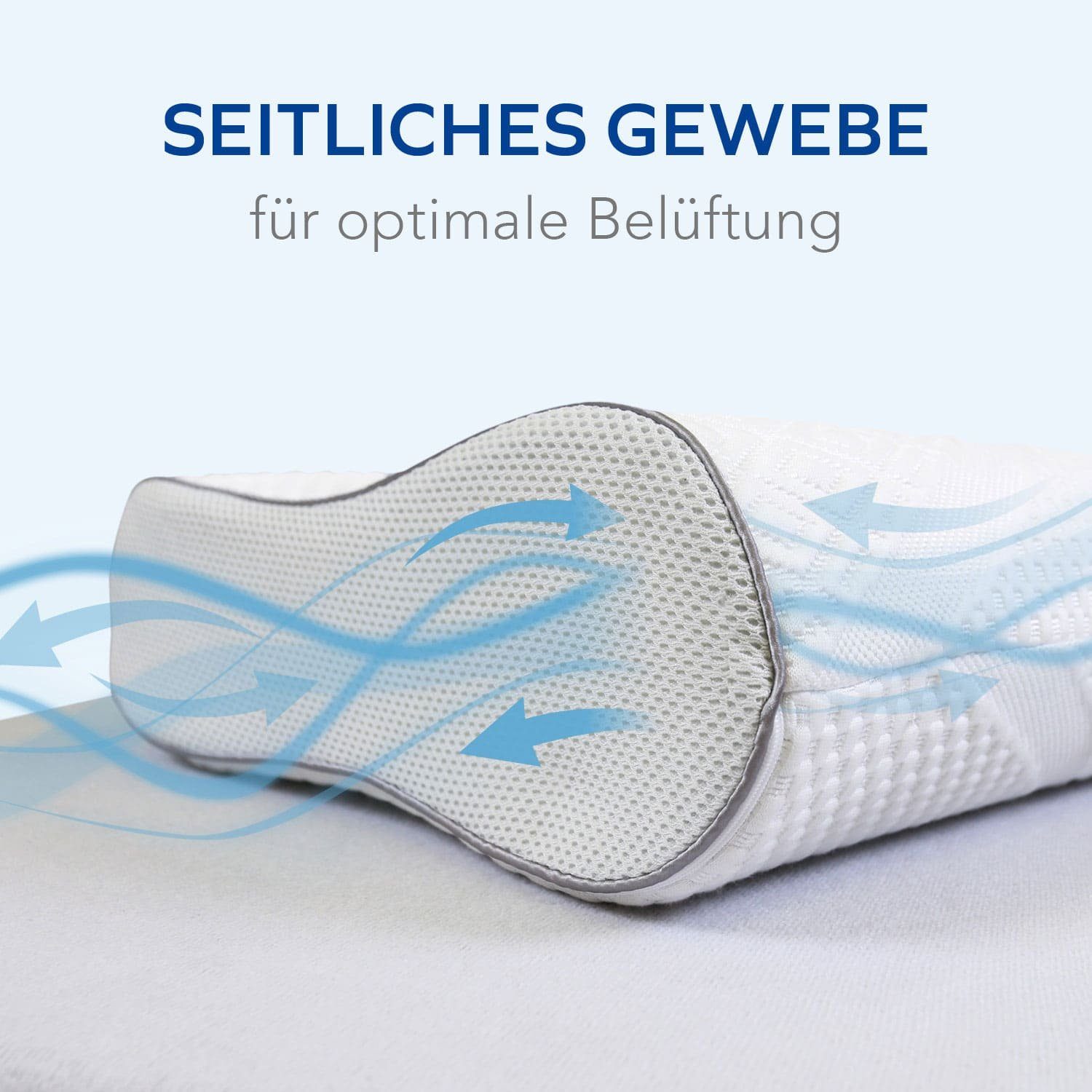 Nackenstützkissen Air Wave, MLILY, Füllung: Memory-Foam-Kern, Rückenschläfer, Seitenschläfer, Bauchschläfer