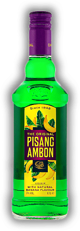 Pisang Ambon 17% Pisang Ambon 17% Exotischer, weicher Bananenlikör hergestellt nach original Indonesischer Rezeptur. 0,7	 Liter - Vol 17%