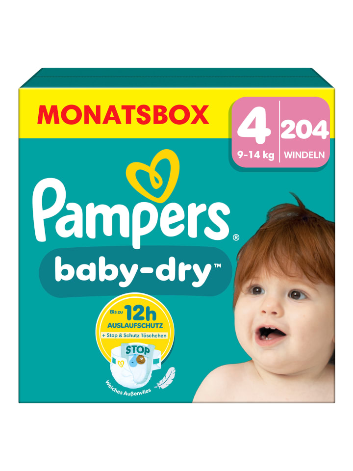 Pampers Pampers Baby-Dry Größe 4, 204 Windeln, 9kg-14kg günstig kaufen 4