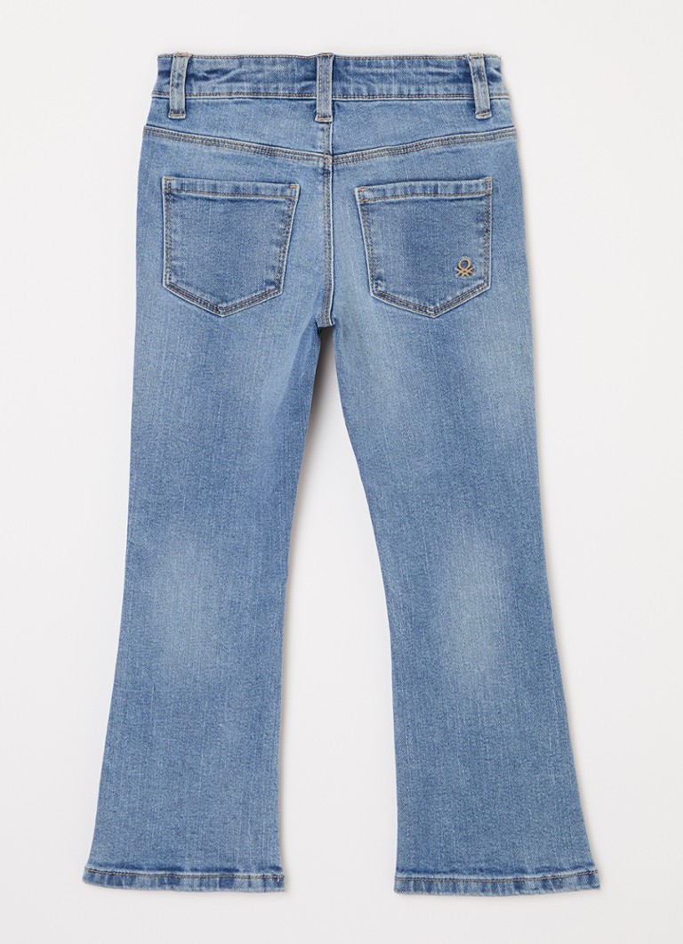 Calça jeans flare de cintura alta Benetton Bonnie com elastano