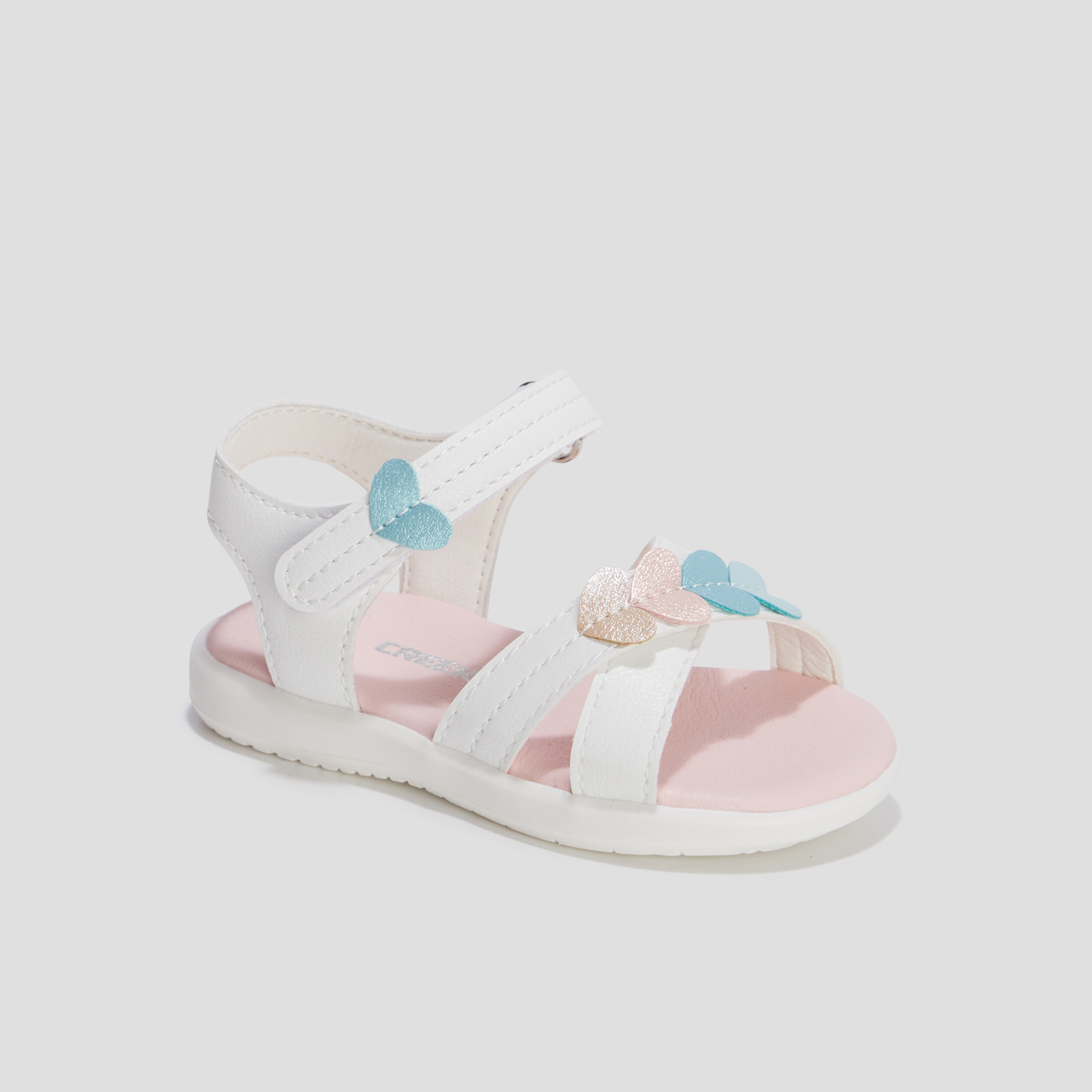 Sandales à scratchs Creeks blanc bébé fille | La Halle