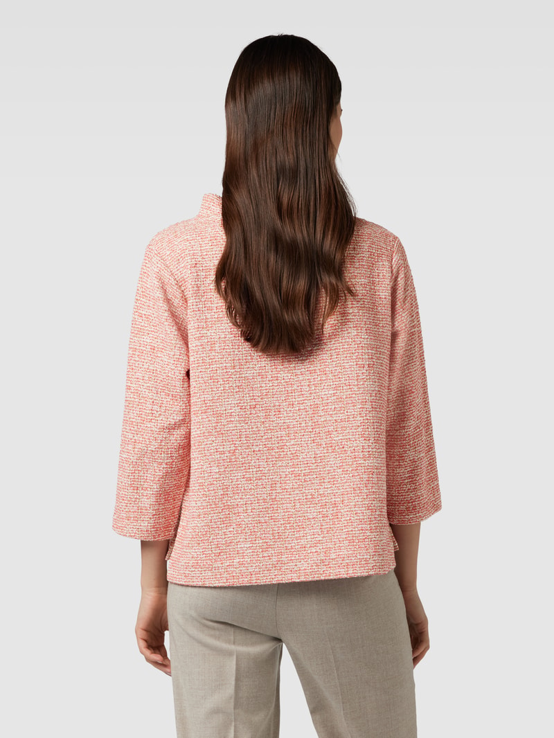 Sweatshirt mit drapiertem Stehkragen Modell 'Guponna' in koralle