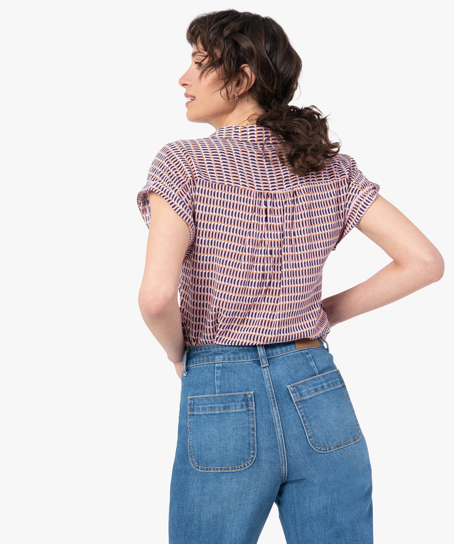Chemise femme imprimée à manches courtes imprime | GEMO