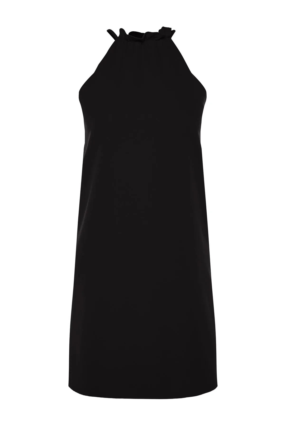 Trendyol Collection  Schwarzes, gerade geschnittenes, gewebtes Minikleid TWOSS23EL01922