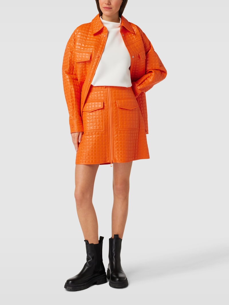 Minirock mit Strukturmuster Modell 'Radoje' in orange