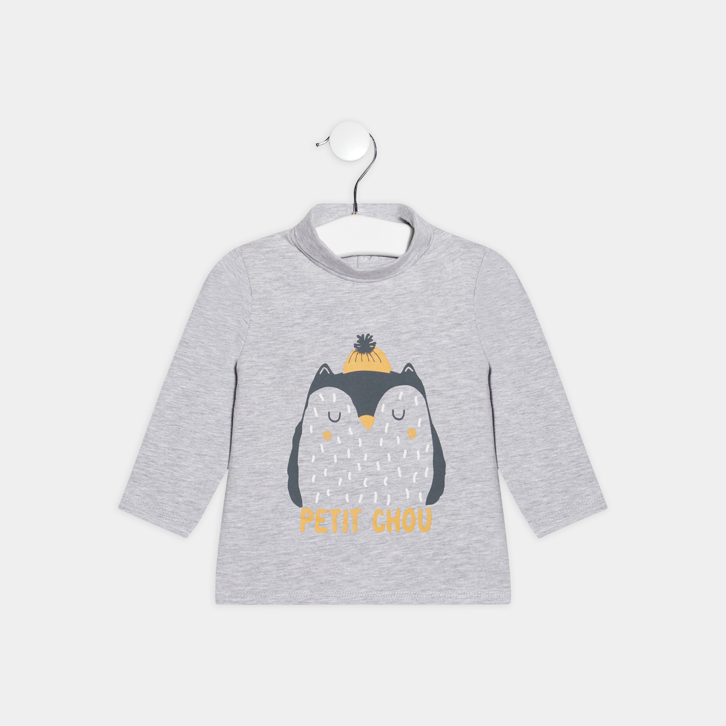 T-shirt avec col roulé gris clair bébé garçon | La Halle