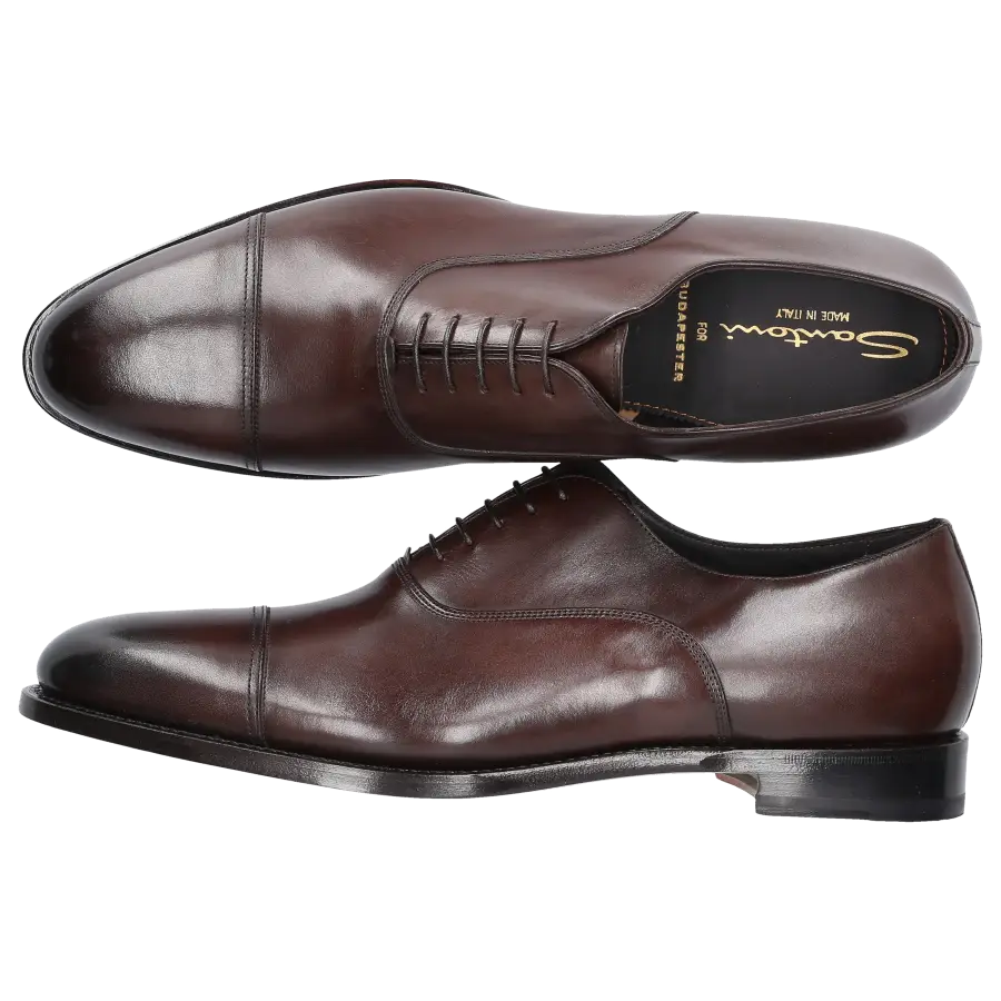 Santoni - Businessschuhe Oxford 13162 Kalbsleder - braun