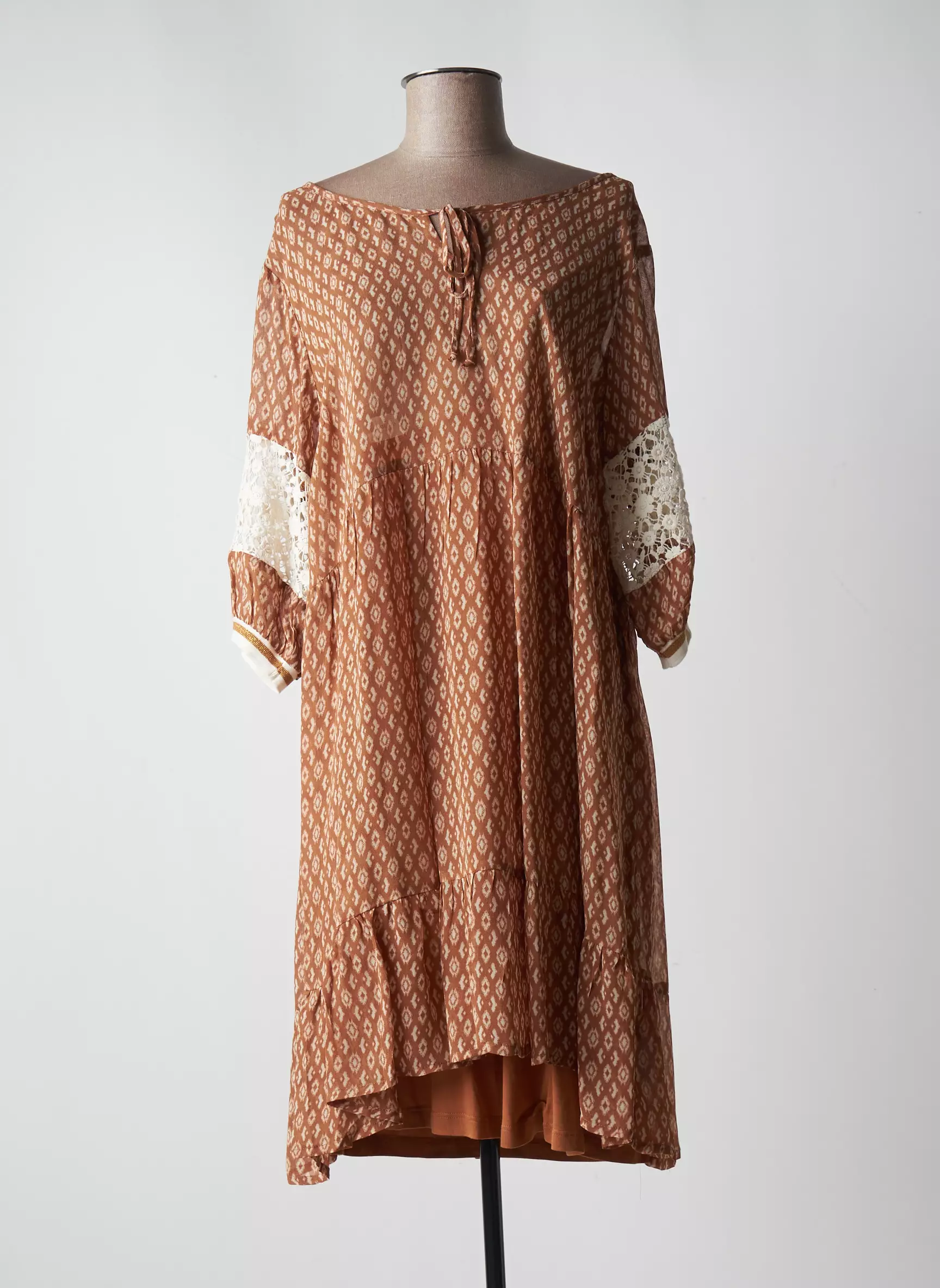 Cream Robes Mi Longues Femme couleur marron