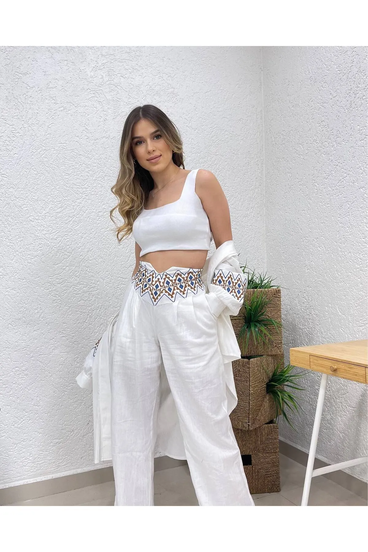 ZF BUTİK  Zweiteiler - Weiß - Regular Fit