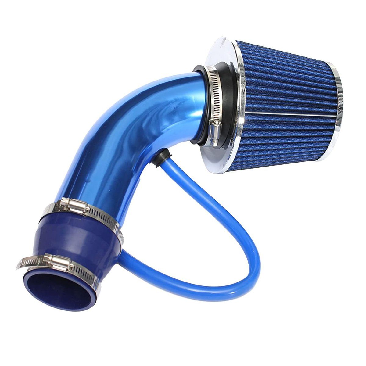 Yoyaxi Luftfilter Universeller Kaltluftansaugfilter für Autos, 76 mm (3 Zoll) mit Luftschlauch-Kit